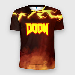 Мужская спорт-футболка Doom storm огненное лого