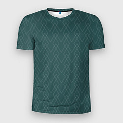Футболка спортивная мужская Зелёный геометричные линии, цвет: 3D-принт