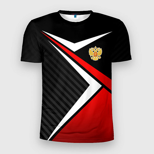 Мужская спорт-футболка Russia - black and red / 3D-принт – фото 1