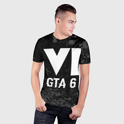 Футболка спортивная мужская GTA 6 glitch на темном фоне, цвет: 3D-принт — фото 2