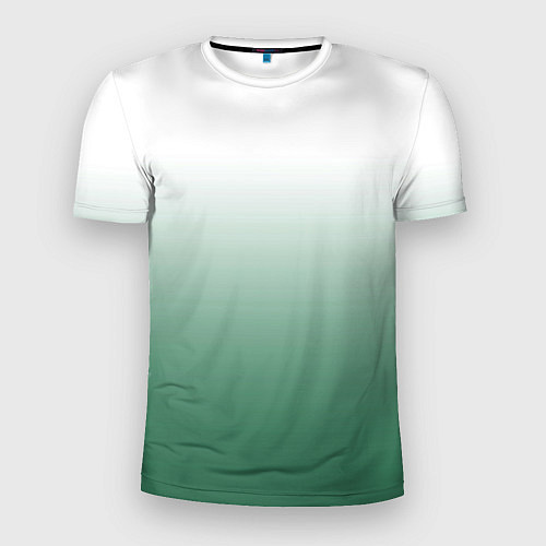 Мужская спорт-футболка Туманный градиент бело-зелёный / 3D-принт – фото 1