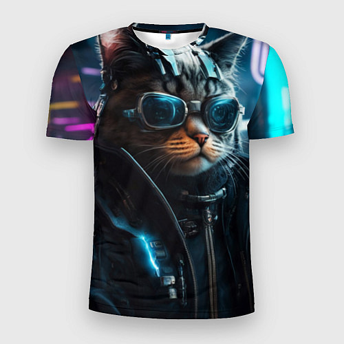 Мужская спорт-футболка Крутой кот от ai / 3D-принт – фото 1