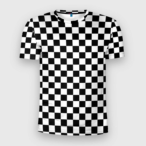 Мужская спорт-футболка Шахматное поле чёрно-белый / 3D-принт – фото 1