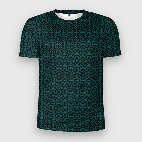 Мужская спорт-футболка Ажурный тёмно-зелёный / 3D-принт – фото 1