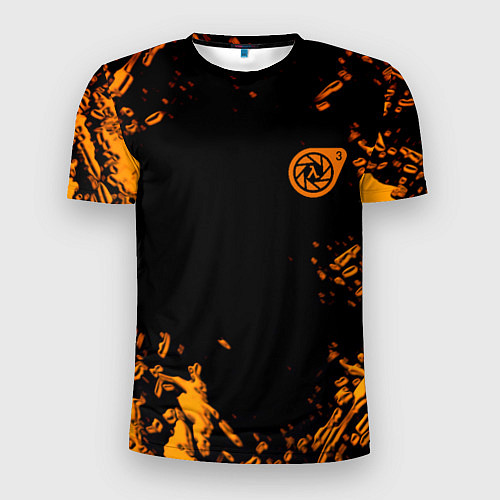 Мужская спорт-футболка Half life orange splash city 17 / 3D-принт – фото 1