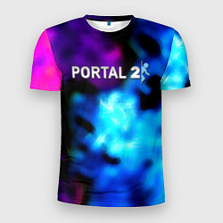 Футболка спортивная мужская Portal неоновый градиент, цвет: 3D-принт