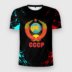 Футболка спортивная мужская Моя страна СССР краски, цвет: 3D-принт