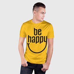 Футболка спортивная мужская Smile - be happy, цвет: 3D-принт — фото 2