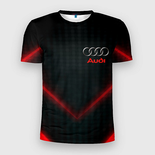 Мужская спорт-футболка Audi stripes neon / 3D-принт – фото 1