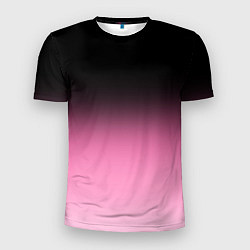 Футболка спортивная мужская Черно-розовый градиент, цвет: 3D-принт