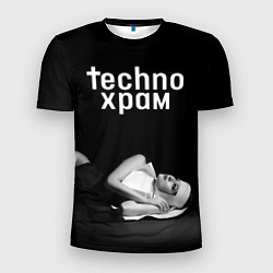 Мужская спорт-футболка Techno храм монашка лежит