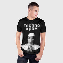 Футболка спортивная мужская Techno храм монашка в молитве, цвет: 3D-принт — фото 2