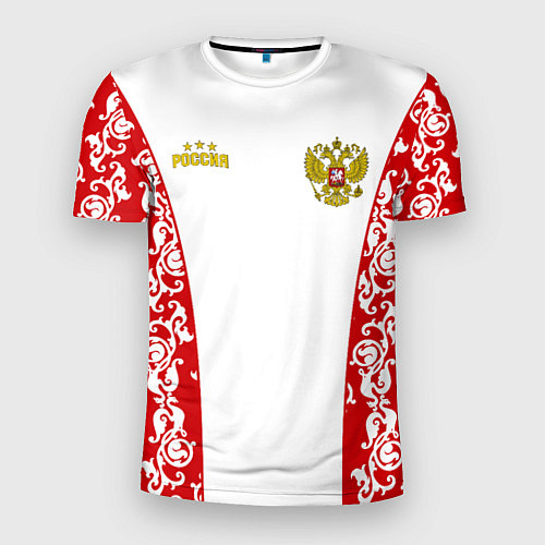 Мужская спорт-футболка Сборная России с узором / 3D-принт – фото 1