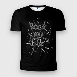 Мужская спорт-футболка Rock my life чёрный