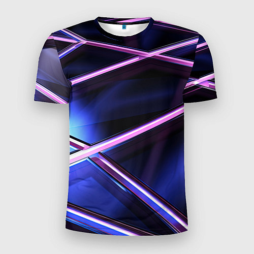 Мужская спорт-футболка Фиолетовая геометрическая абстракция / 3D-принт – фото 1