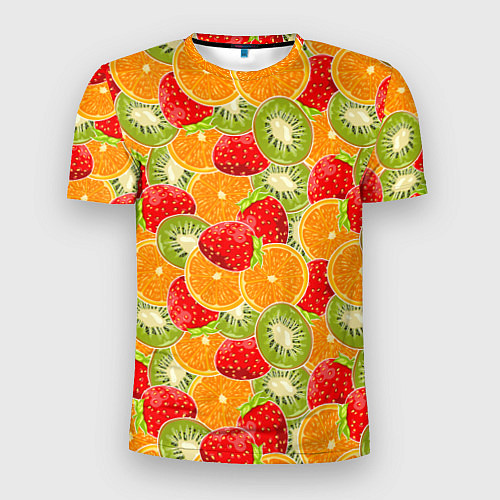Мужская спорт-футболка Сочные фрукты и ягоды / 3D-принт – фото 1