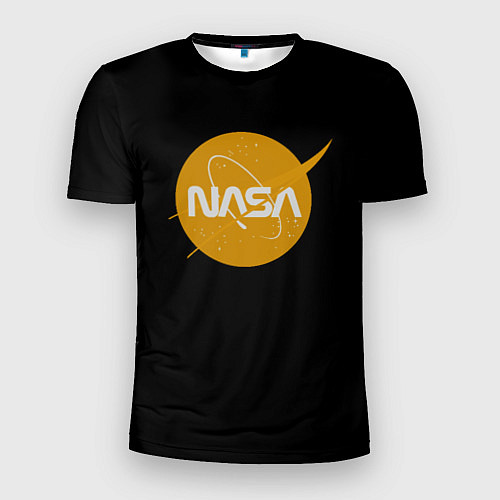 Мужская спорт-футболка NASA yellow logo / 3D-принт – фото 1