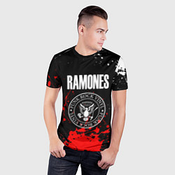 Футболка спортивная мужская Ramones краски метал группа, цвет: 3D-принт — фото 2