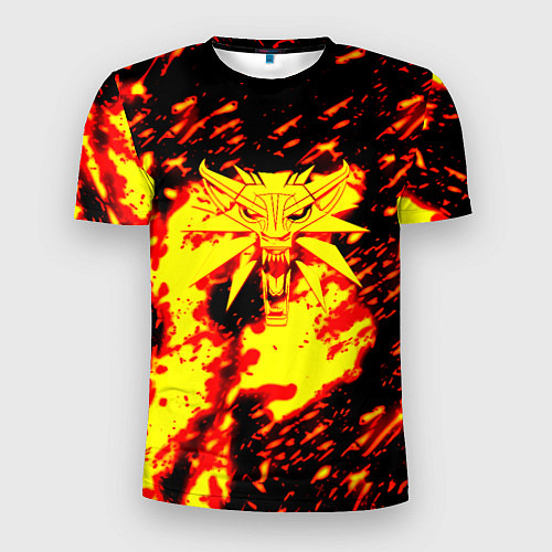 Мужская спорт-футболка Ведьмак огненное лого / 3D-принт – фото 1