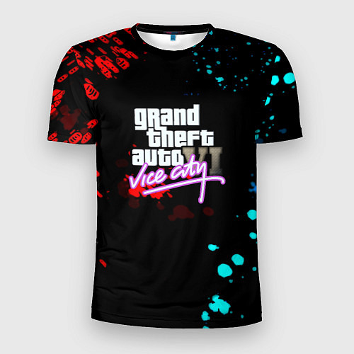 Мужская спорт-футболка GTA vice city неоновые краски вайсити / 3D-принт – фото 1