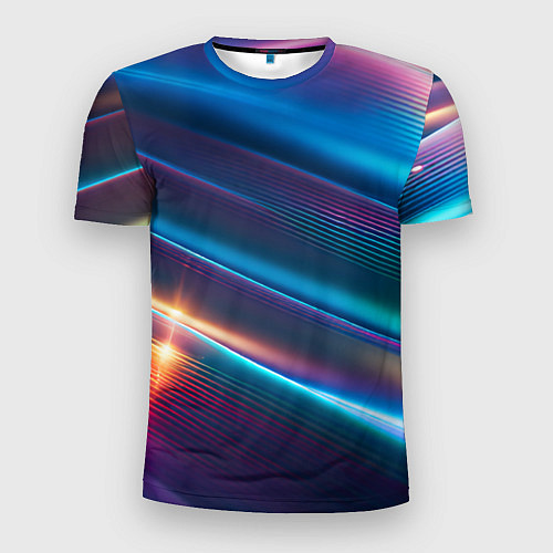 Мужская спорт-футболка Фантастические неоновые линии / 3D-принт – фото 1