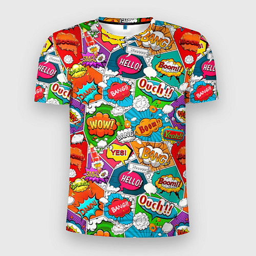 Мужская спорт-футболка Bang Boom Ouch pop art pattern / 3D-принт – фото 1