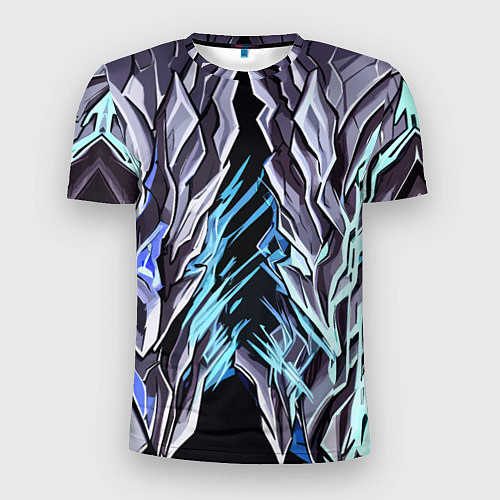 Мужская спорт-футболка Камень и синие полосы / 3D-принт – фото 1