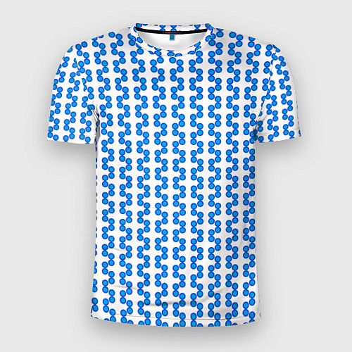 Мужская спорт-футболка Синие кружки патерн / 3D-принт – фото 1