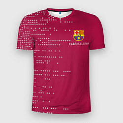 Футболка спортивная мужская Футбольный клуб Барселона - бордовый, цвет: 3D-принт