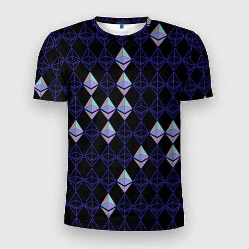Мужская спорт-футболка Криптовалюта Ethereum на черном / 3D-принт – фото 1