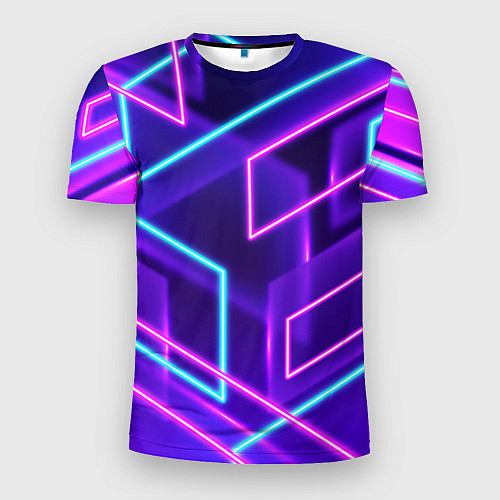 Мужская спорт-футболка Neon Geometric / 3D-принт – фото 1