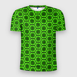 Футболка спортивная мужская Энергетический щит - зеленый, цвет: 3D-принт