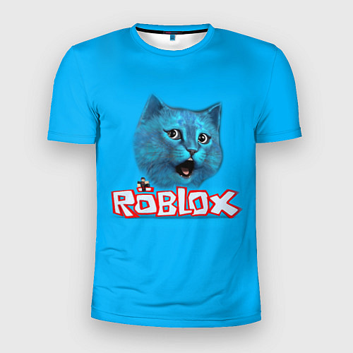 Мужская спорт-футболка Roblox синий кот / 3D-принт – фото 1