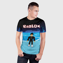 Футболка спортивная мужская Мальчик Роблокс, цвет: 3D-принт — фото 2