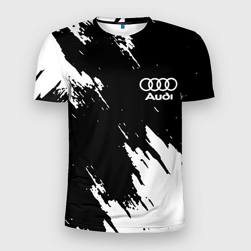 Мужская спорт-футболка Audi краски белые / 3D-принт – фото 1