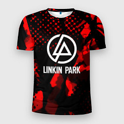 Мужская спорт-футболка Linkin park краски текстуры
