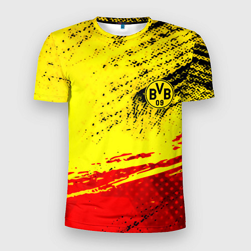 Мужская спорт-футболка Borussia color краски спорт / 3D-принт – фото 1