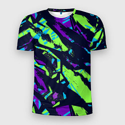 Мужская спорт-футболка Разноцветные текстурные штрихи