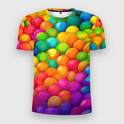 Мужская спорт-футболка Радужные пупырки / 3D-принт – фото 1