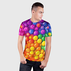 Футболка спортивная мужская Разноцветные шарики, цвет: 3D-принт — фото 2