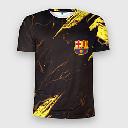 Футболка спортивная мужская Barcelona краски текстура, цвет: 3D-принт