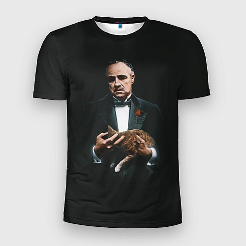 Мужская спорт-футболка Крестный отец и кот / 3D-принт – фото 1