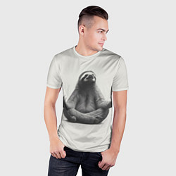 Футболка спортивная мужская Ленивиц в позе лотоса, цвет: 3D-принт — фото 2