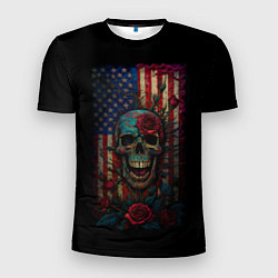 Мужская спорт-футболка Skull - USA