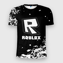 Мужская спорт-футболка Roblox белая краска
