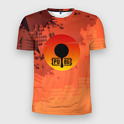 Футболка спортивная мужская PUBG game orange, цвет: 3D-принт