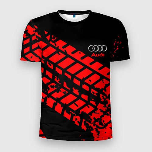 Мужская спорт-футболка AUDI краски текстура шины / 3D-принт – фото 1