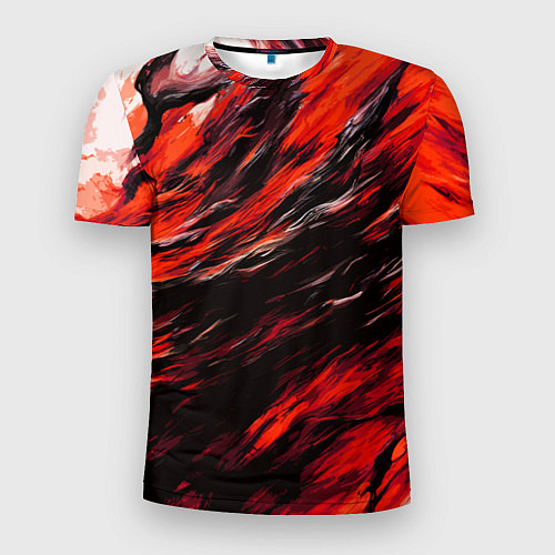 Мужская спорт-футболка Чёрная и красная буря / 3D-принт – фото 1
