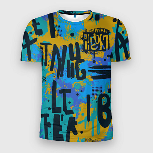 Мужская спорт-футболка Крупные буквы на цветном фоне / 3D-принт – фото 1