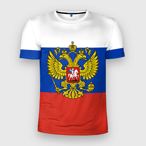 Мужская спорт-футболка Флаг России с гербом / 3D-принт – фото 1